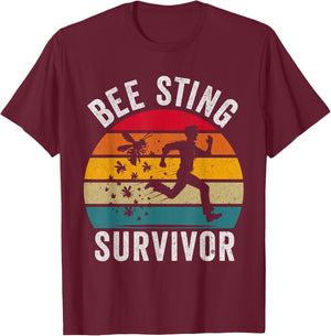 Kids Black Small Retro Bee Keeper T-Shirt - T-Shirt | Maroon