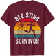 Kids Black Small Retro Bee Keeper T-Shirt - T-Shirt | Maroon