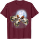 3 Bass Fish At The Moon Funny Bass Fishing Lover Fisherman T-Shirt - T-Shirt | Maroon