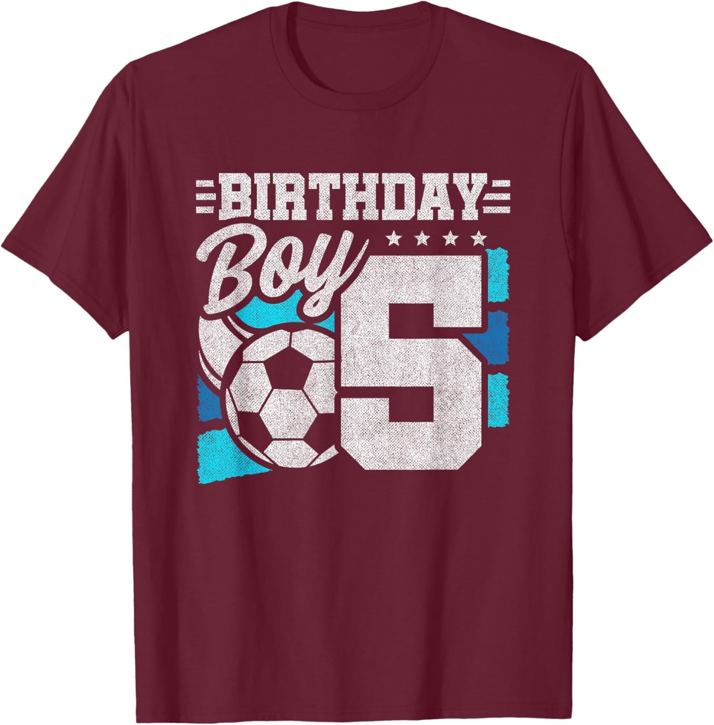 Soccer Birthday Party - 5 Year Old Boy - 5th Birthday T-Shirt - T-Shirt | Maroon