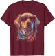 American Flag USA America 4th Of July Dog -Golden Retriever T-Shirt - T-Shirt | Maroon