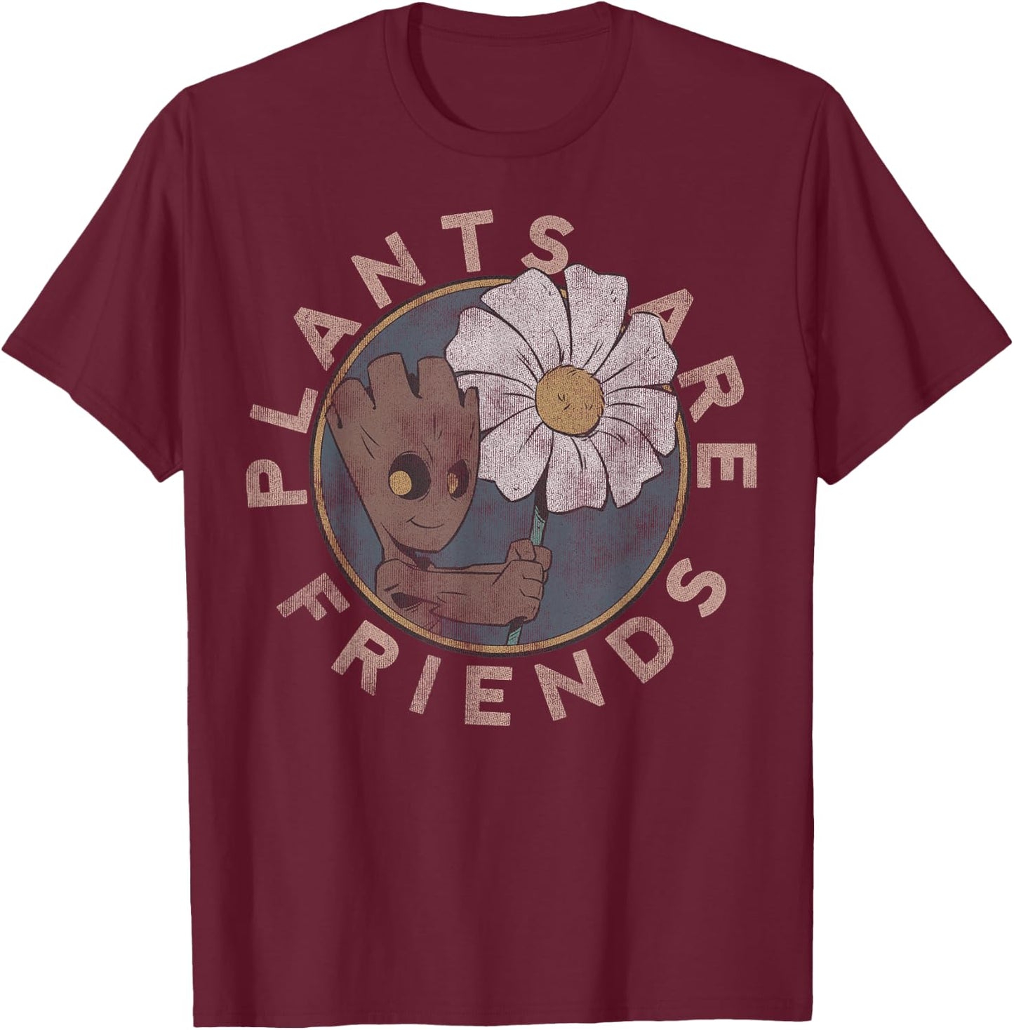 Marvel Guardians of The Galaxy Groot Plants are Friends Small T-Shirt - T-Shirt | Maroon