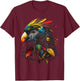 Parrot Colourful Polygon Animal Print Art Small T-Shirt - T-Shirt | Maroon