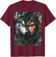 Beautiful Painting of a Woman with her Wolf T-Shirt - T-Shirt | Maroon