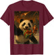 Panda Christmas Shirt - Funny Bear with Santa T-Shirt - T-Shirt | Maroon
