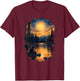 Bigfoot Starry Night Forest Sasquatch Van Gogh Art T-Shirt - T-Shirt | Maroon
