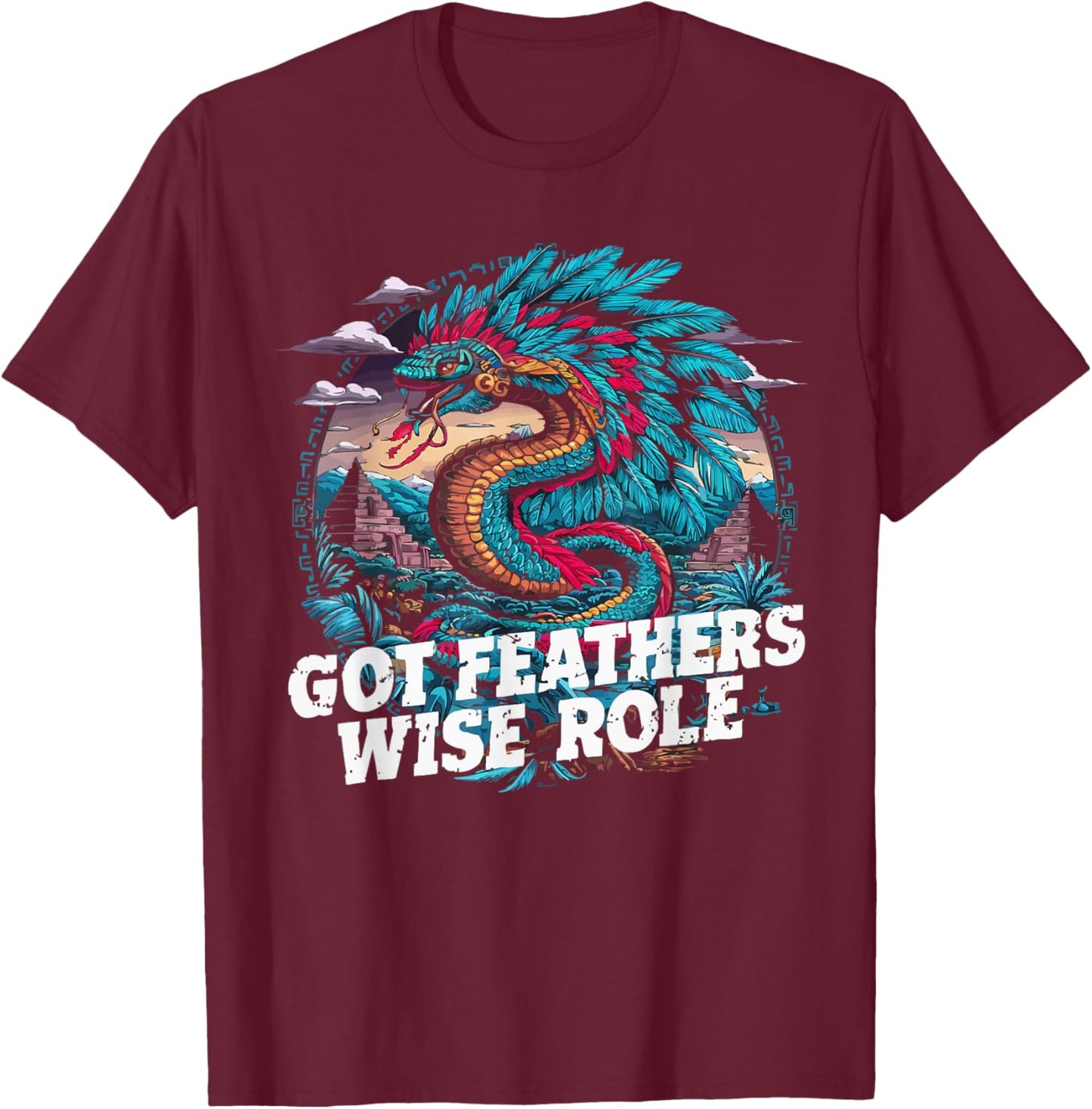 Aztec God Aztec Culture Mayan Indigenous Quetzalcoatl T-Shirt - T-Shirt | Maroon