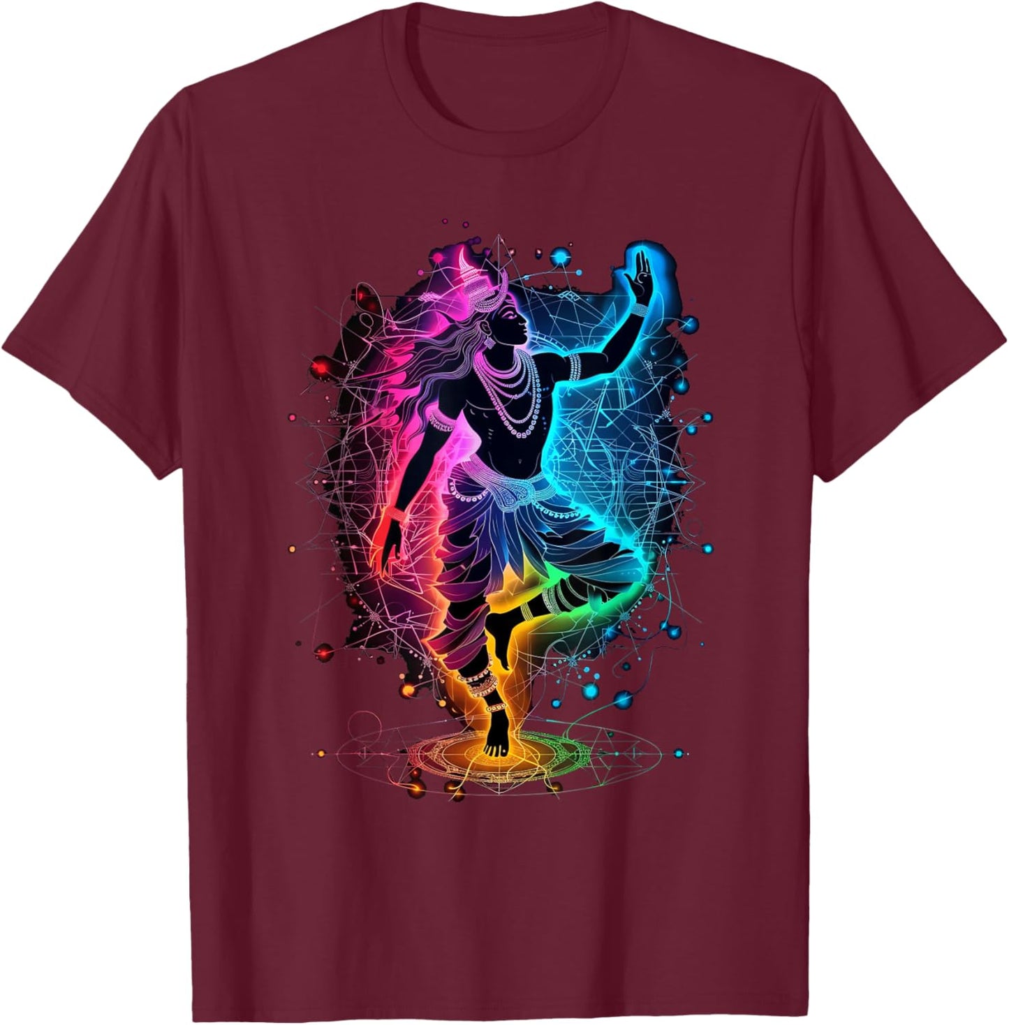 Shiva spiritual hindu god tandava dance yoga meditation T-Shirt - T-Shirt | Maroon