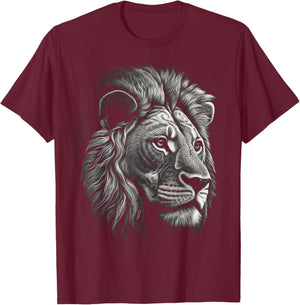 Löwe in Weiß - Tierlöwe T-Shirt - T-Shirt | Maroon