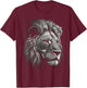 Löwe in Weiß - Tierlöwe T-Shirt - T-Shirt | Maroon