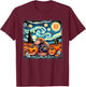 Starry Night Platypus Halloween T-Shirt - T-Shirt | Maroon