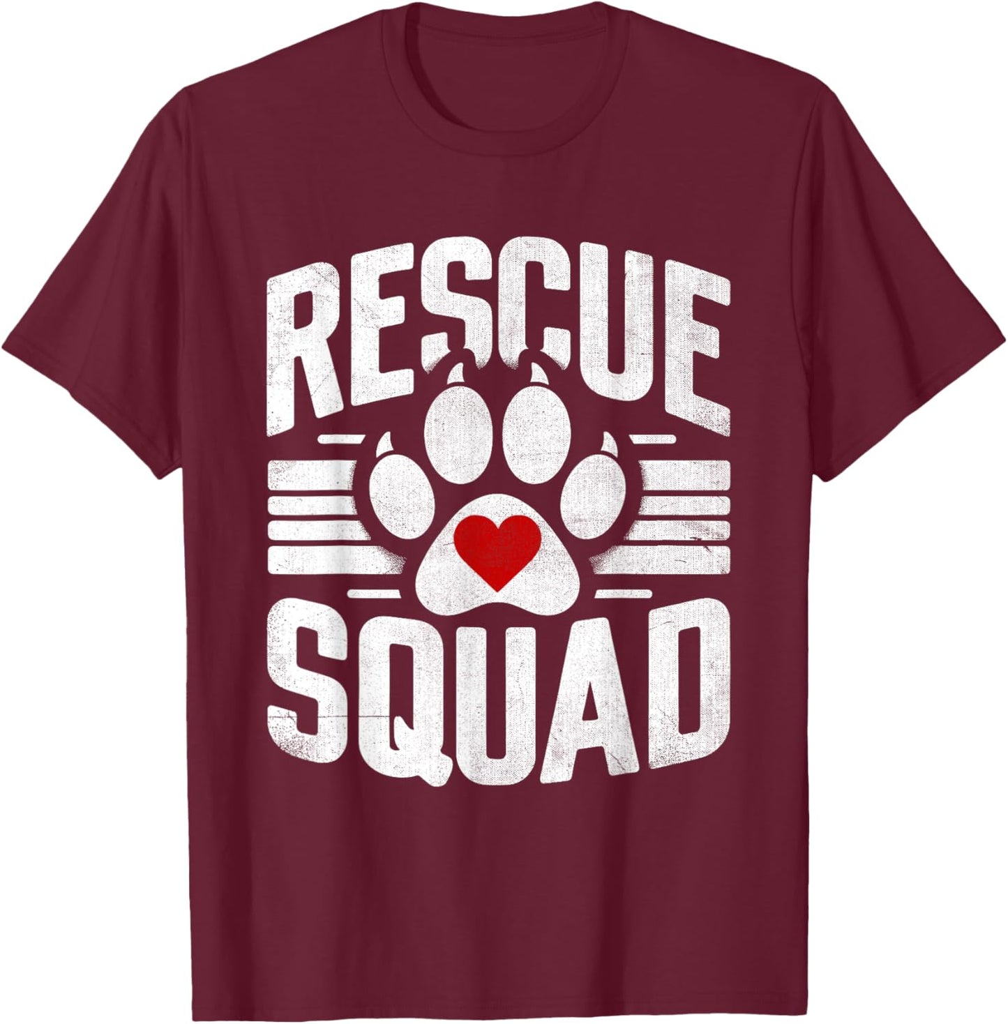 Rescue Squad Animal Rescuer Pet Adoption T-Shirt - T-Shirt | Maroon