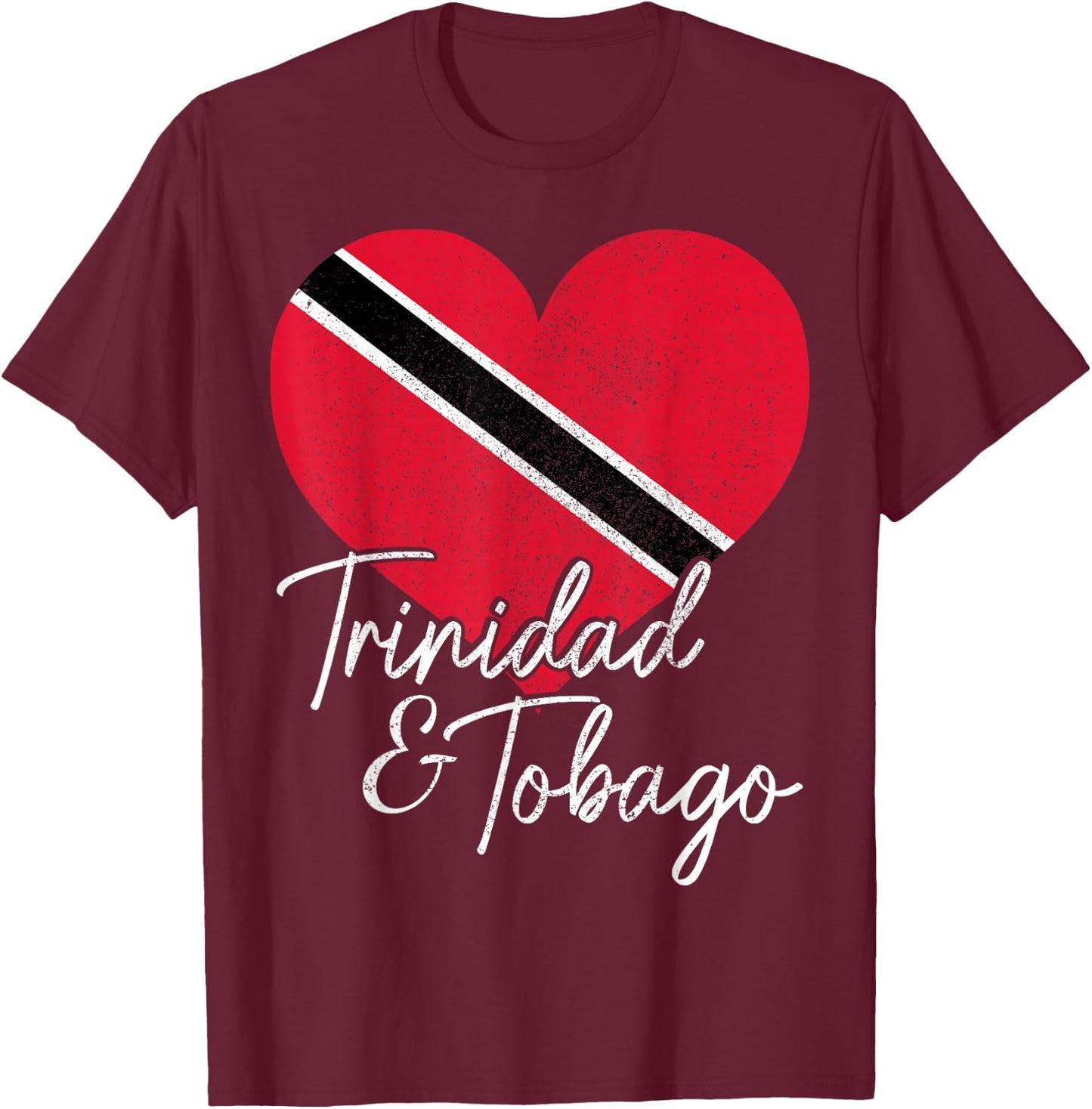 Trinidad & Tobago Flag Caribbean Souvenir T-Shirt - T-Shirt | Maroon