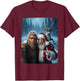 Santa Claus Bigfoot Selfie Top Xmas Meme Funny Christmas T-Shirt - T-Shirt | Maroon