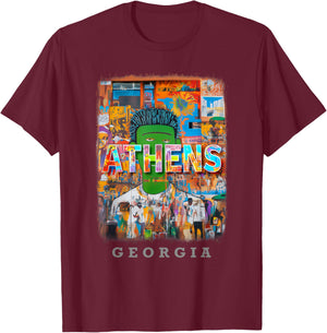 Athens Georgia GA Music and Art SD146 T-Shirt - T-Shirt | Maroon