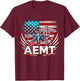 AEMT USA Flag Patriotic Medical Medical Technician T-Shirt - T-Shirt | Maroon