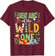 1st Birthday Safari Zoo Great Aunt Of The Wild One T-Shirt - T-Shirt | Maroon
