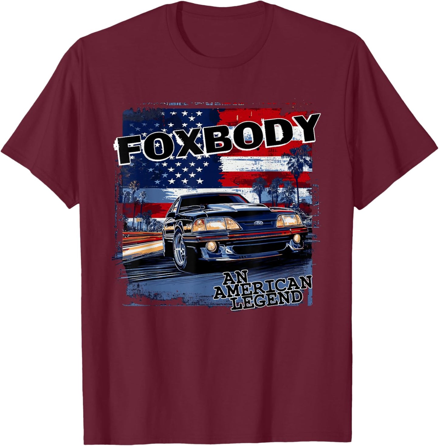 Foxbody, An American Legend car for the stang enthusiast T-Shirt - T-Shirt | Maroon