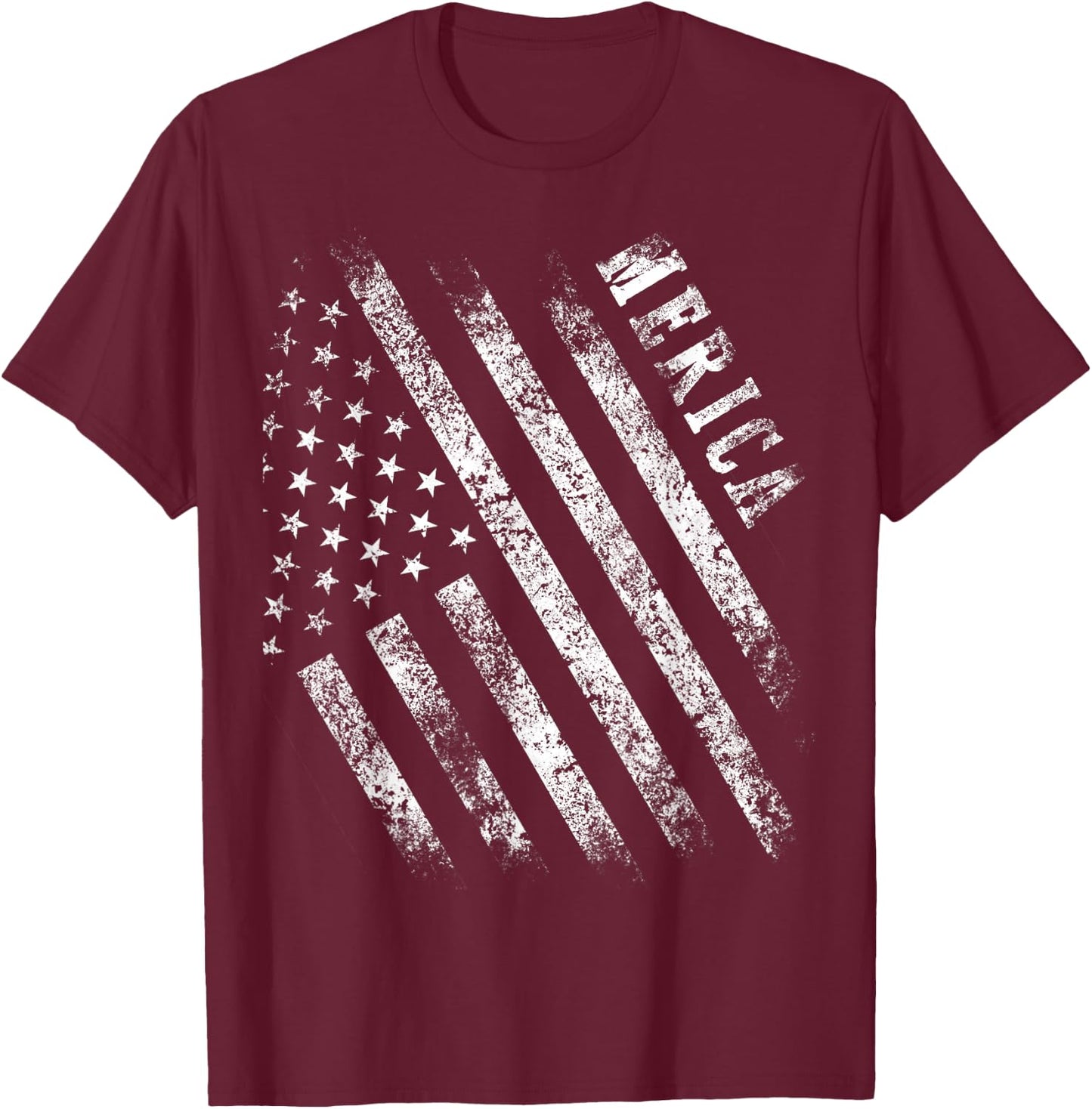 Merica Patriot American Flag USA 4th Of July Gifts Shirt T-Shirt - T-Shirt | Maroon