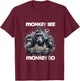 Monkey See Monkey Do Political Ironic Design T-Shirt - T-Shirt | Maroon