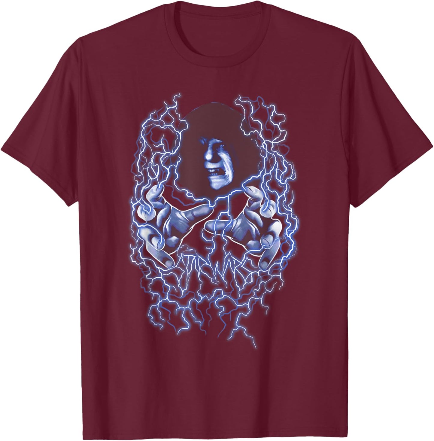 Star Wars Emperor Palpatine Electricity Shock Portrait T-Shirt - T-Shirt | Maroon