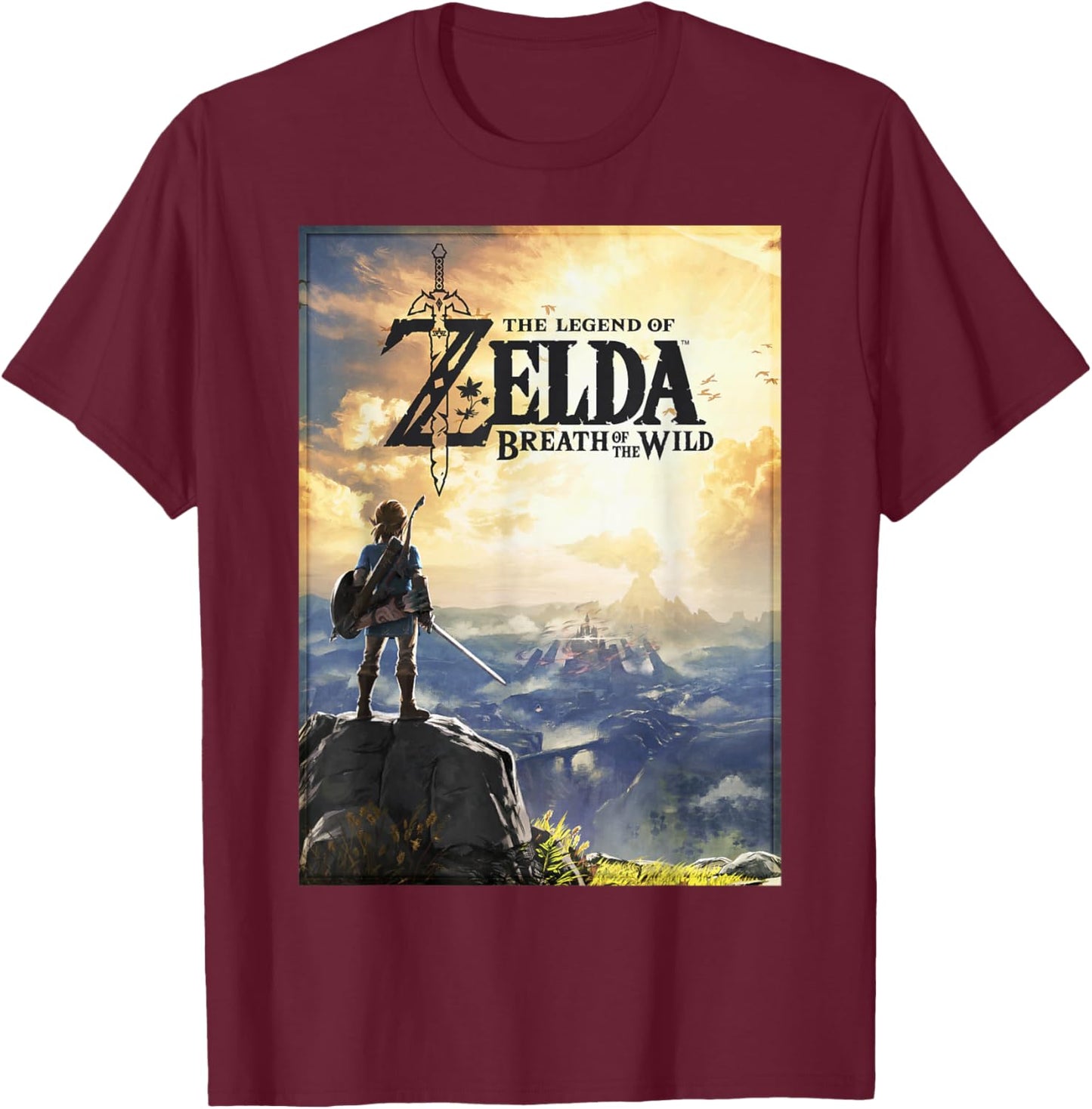 The Legend of Zelda Breath of The Wild Link Horizon Poster Small T-Shirt - T-Shirt | Maroon