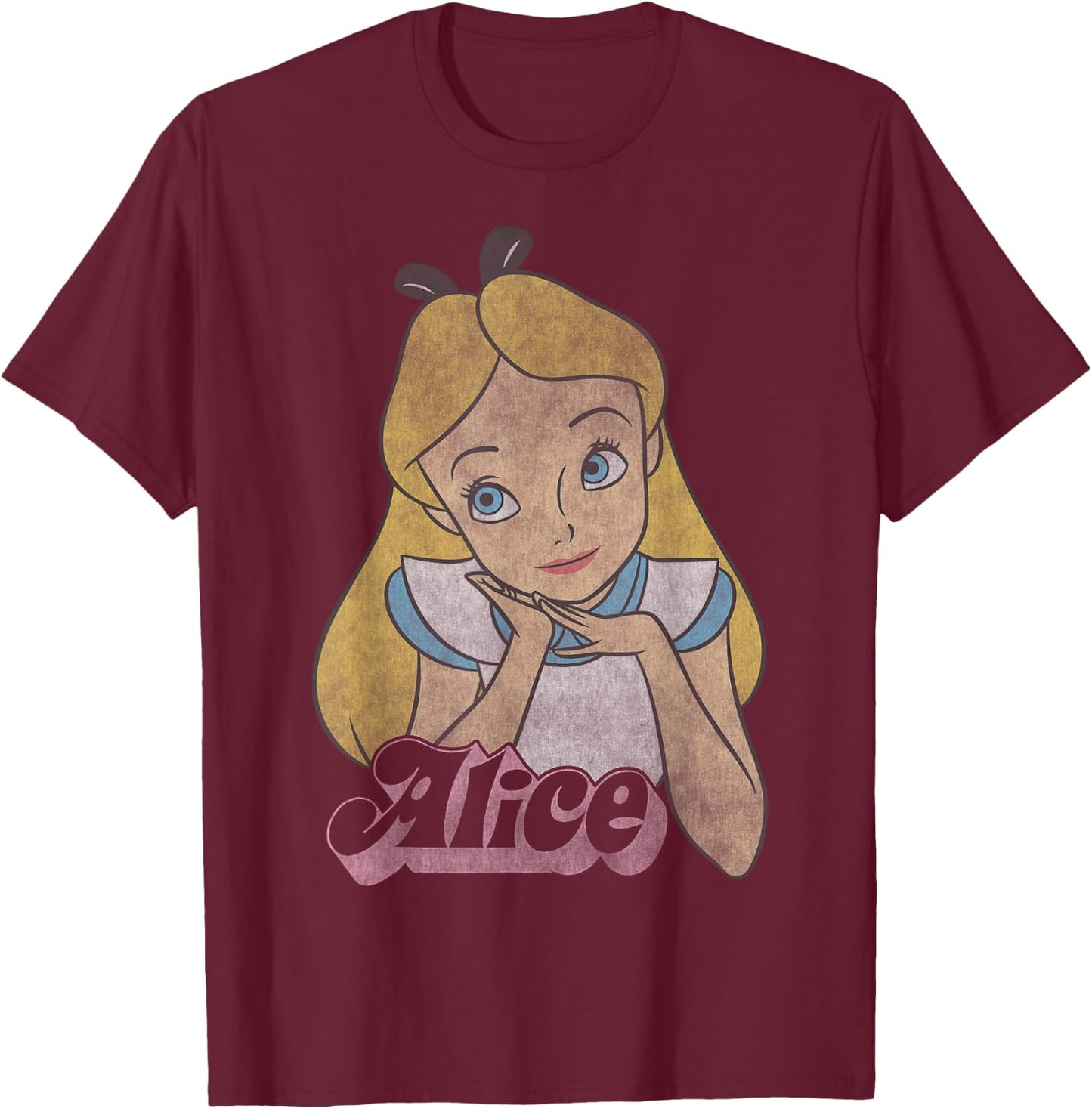 Disney Alice in Wonderland Alice Simple Portrait T-Shirt - T-Shirt | Maroon
