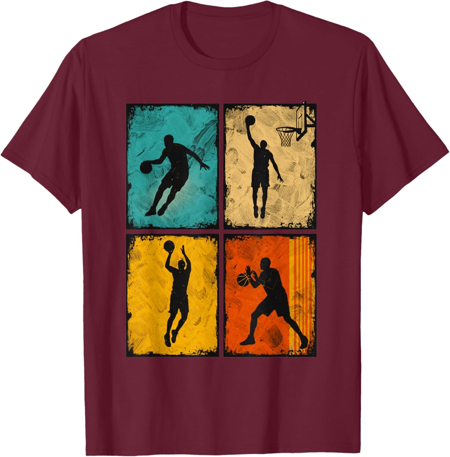 Cool Basketball Player Boys Kids Men Basketball T-Shirt - T-Shirt | Maroon