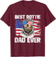 Best Rottie Dad Ever - American Flag Dog Owner Animal Lover Kids Men T-Shirt - T-Shirt | Maroon