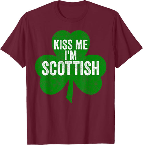 Saint Patricks Day Funny Shirt Kiss Me I'm Scottish