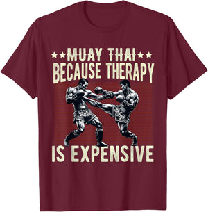 Muay Thai Fighter Dad Boys Thai Kickboxing Fighting T-Shirt - T-Shirt | Maroon