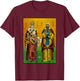 St. Cyril and Methodius Eastern Orthodox Byzantine Art Retro T-Shirt - T-Shirt | Maroon