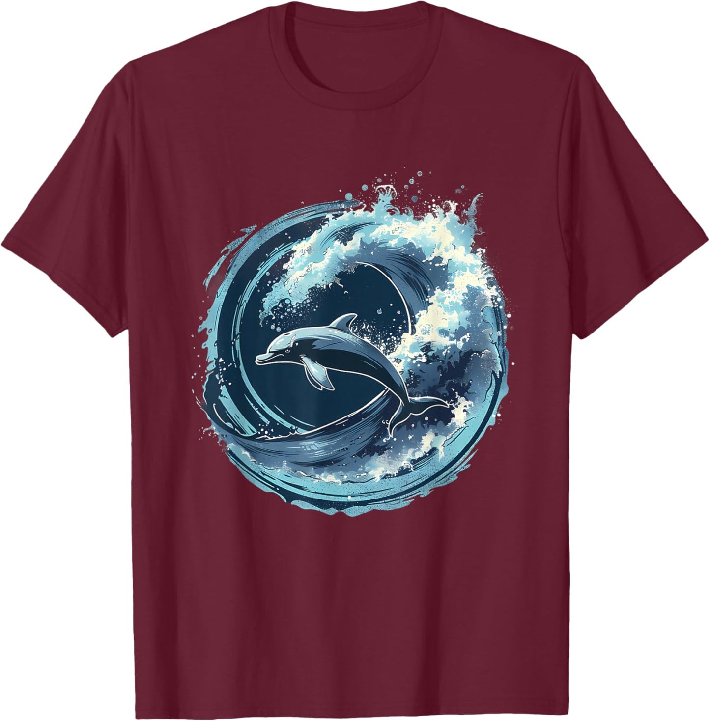 Dolphin Sea Ocean Dolphin Ocean Sea Animal Dolphin Lover T-Shirt - T-Shirt | Maroon