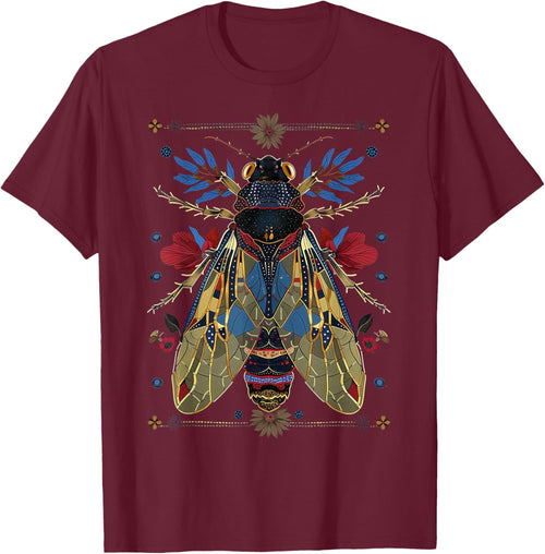 Cicada Flowers Insect Bug Vintage Tattoo Artist Entomology