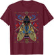 Cicada Flowers Insect Bug Vintage Tattoo Artist Entomology T-Shirt - T-Shirt | Maroon