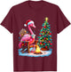 Funny Christmas Flamingo Santa Lights Winter Men Women Kids T-Shirt - T-Shirt | Maroon