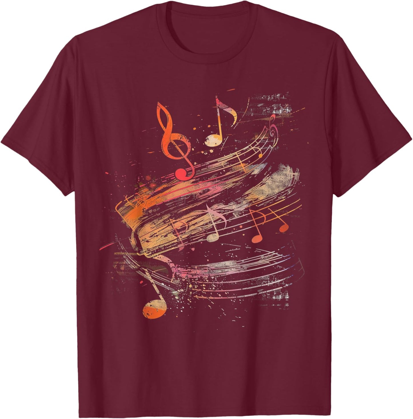 Musical Notes Graffiti T-Shirt - T-Shirt | Maroon