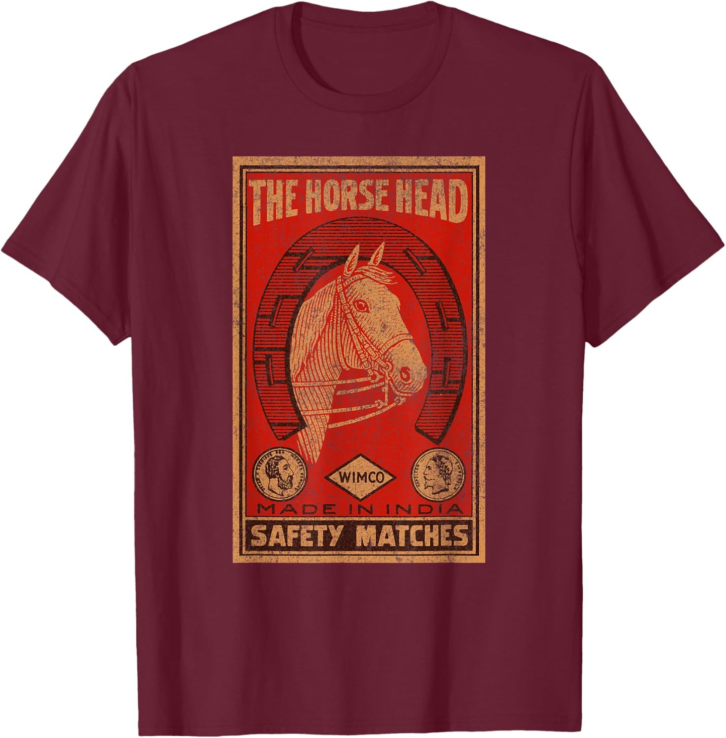 Matchbook Collector Gift Horse Head Matches T-Shirt - T-Shirt | Maroon