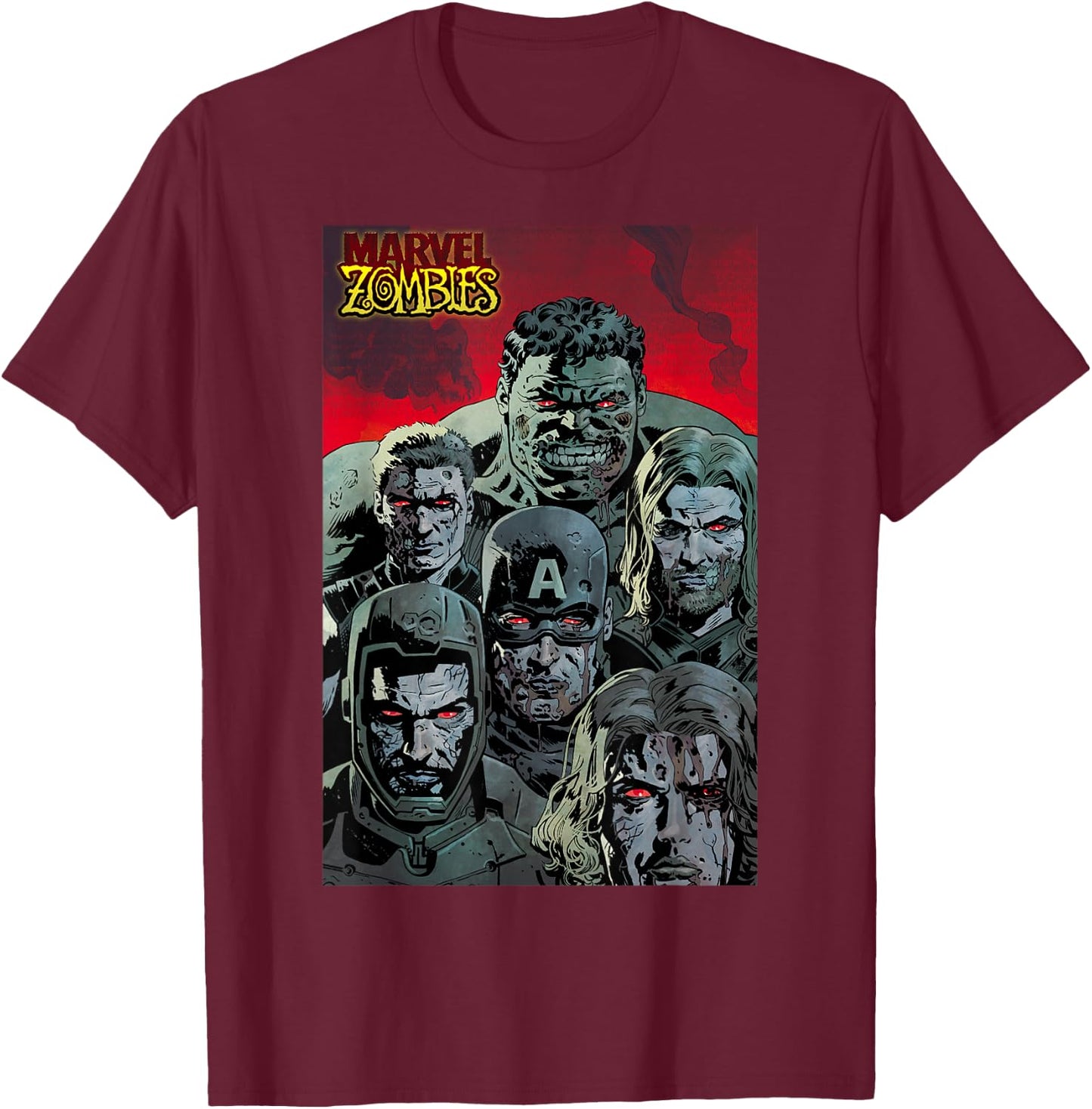 Marvel Zombies Avengers Zombie Group Shot T-Shirt - T-Shirt | Maroon