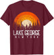 Lake George New York NY Shirt Retro Vintage 70s 80s 90s Gift T-Shirt - T-Shirt | Maroon