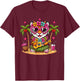 Funny Tiger Hawaiian Costume Kids Summer Vacation Tiger T-Shirt - T-Shirt | Maroon