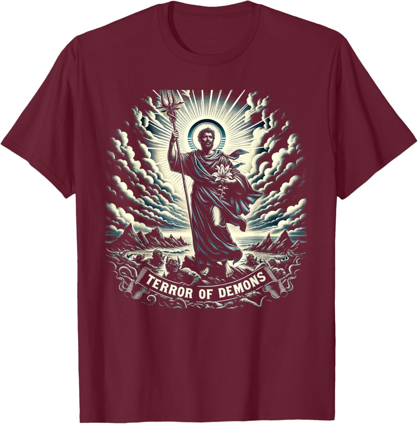 Saint Joseph Catholic Father And Worker T-Shirt - T-Shirt | Maroon