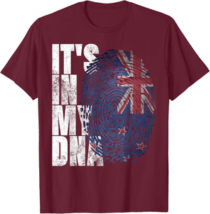 It's In My DNA New Zealand Maori Kiwi Gifts Haka Fan NZ Flag T-Shirt - T-Shirt | Maroon