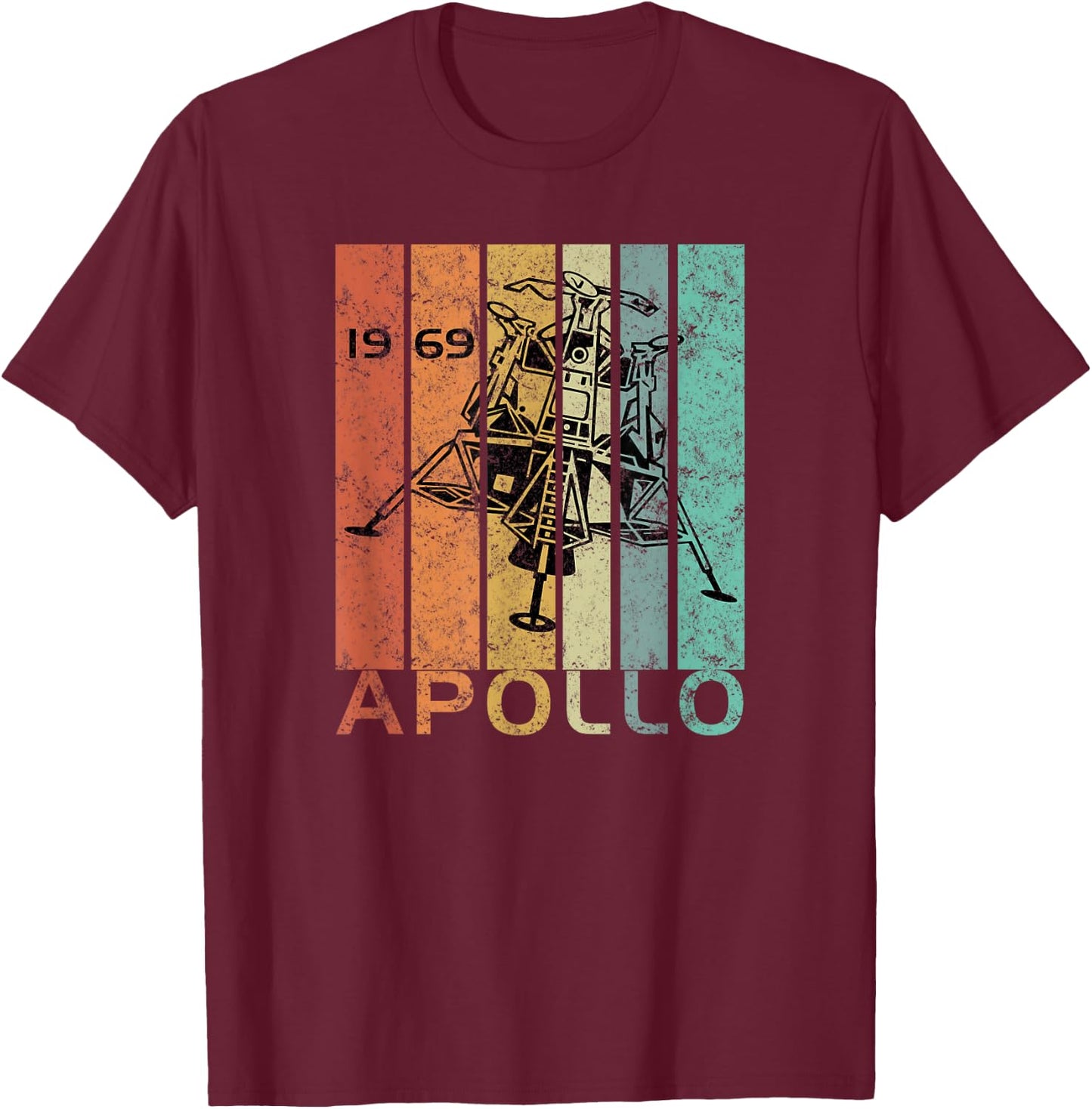Retro Apollo 11 50th Anniversary Moon Landing 1969 2019 Gift T-Shirt - T-Shirt | Maroon