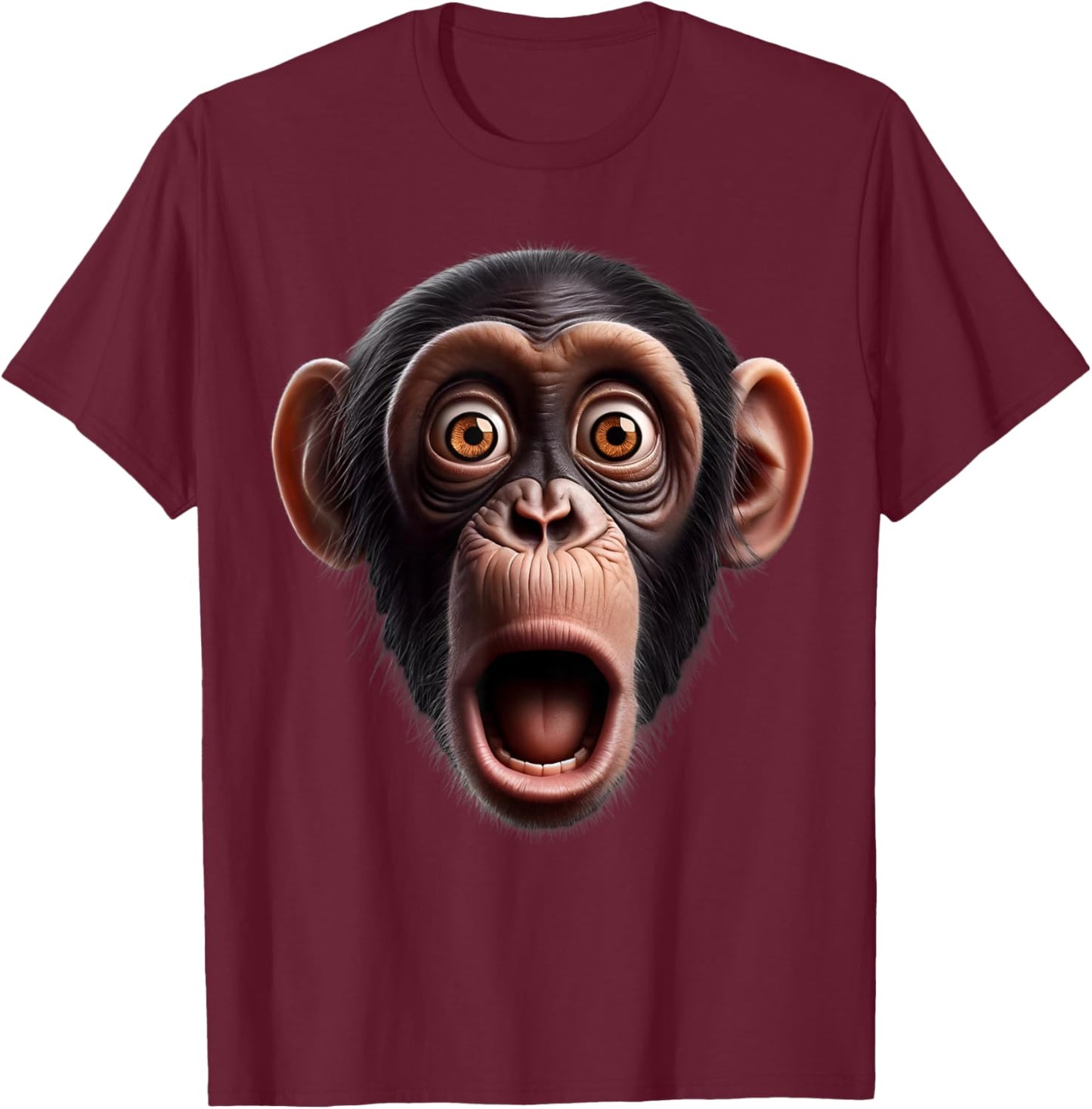 Funny Monkey Face chimpanzee T-Shirt - T-Shirt | Maroon