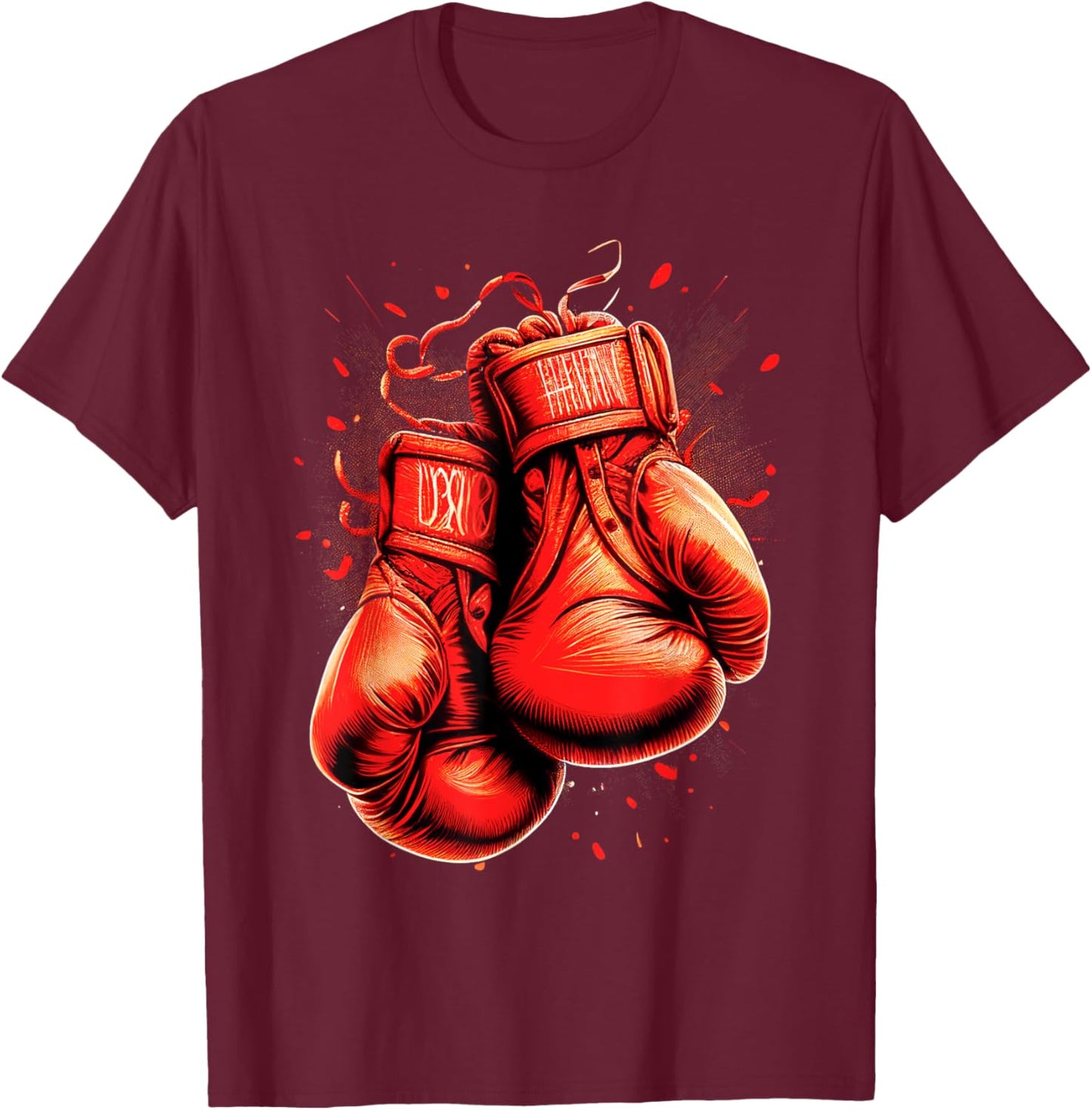 Retro Red Boxing Gloves Vintage Boxer T-Shirt - T-Shirt | Maroon
