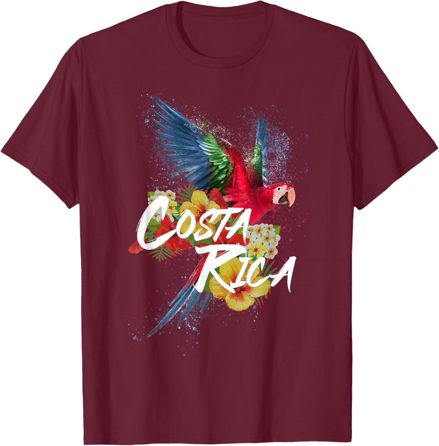 Costa Rica Souvenir Vintage Parrot Costa Rican Pride T-Shirt - T-Shirt | Maroon