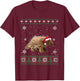 Santa Porcupine Ugly Sweater Animals Christmas Pajama T-Shirt - T-Shirt | Maroon