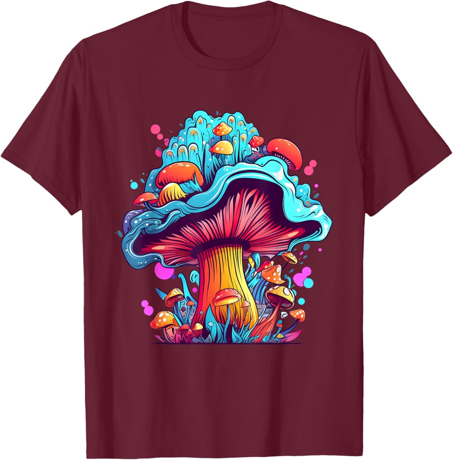 Aesthetic Fungi Mushroom Lover Men Mycology Fungus T-Shirt - T-Shirt | Maroon