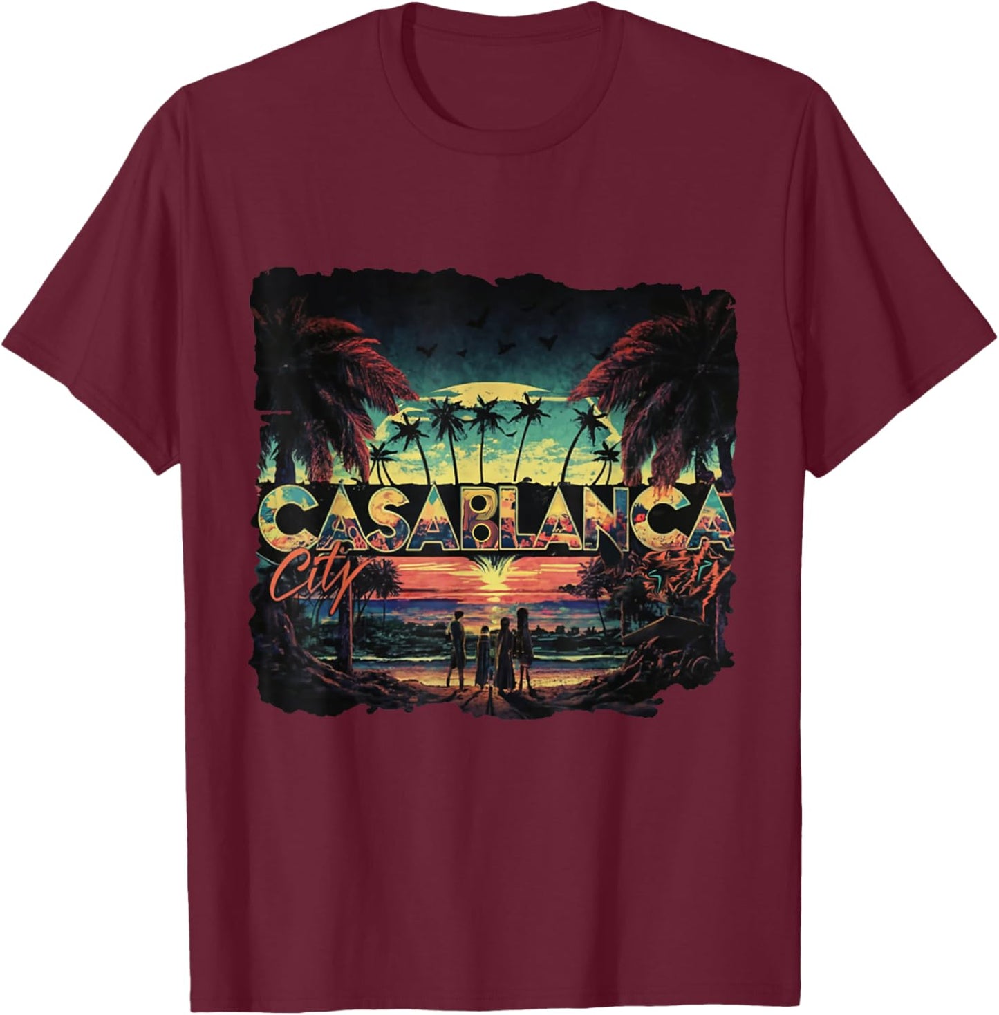 Casablanca Morocco T-Shirt - T-Shirt | Maroon